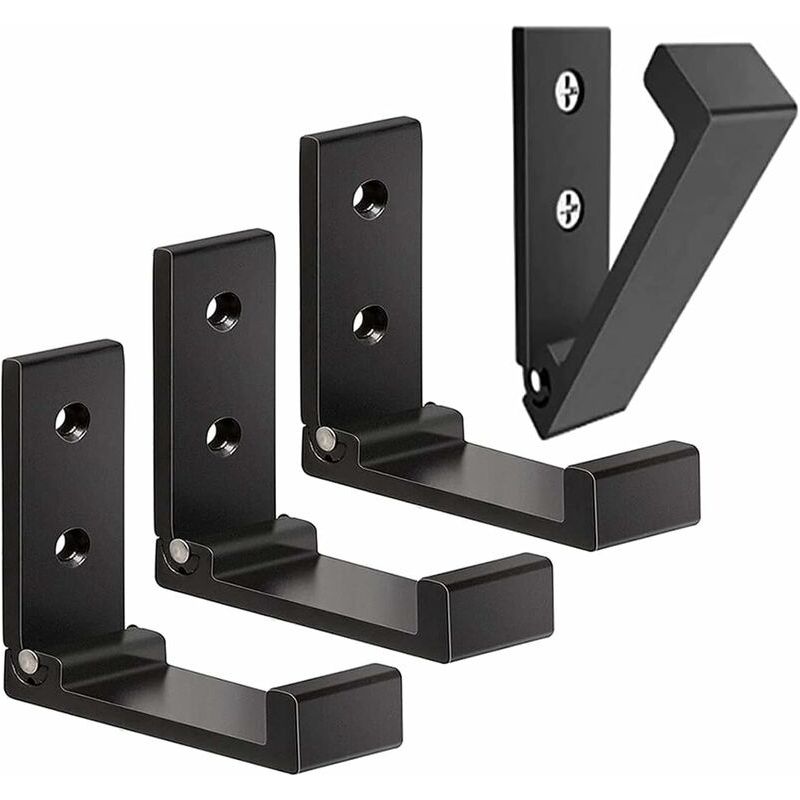 4er-set Klappbare Wandhaken – Unsichtbare Kleiderhaken, Wandhaken Aus Aluminium, Klappbare Aufhängehaken Aus Aluminiumlegierung Mit 90°-winkel – Schwarz