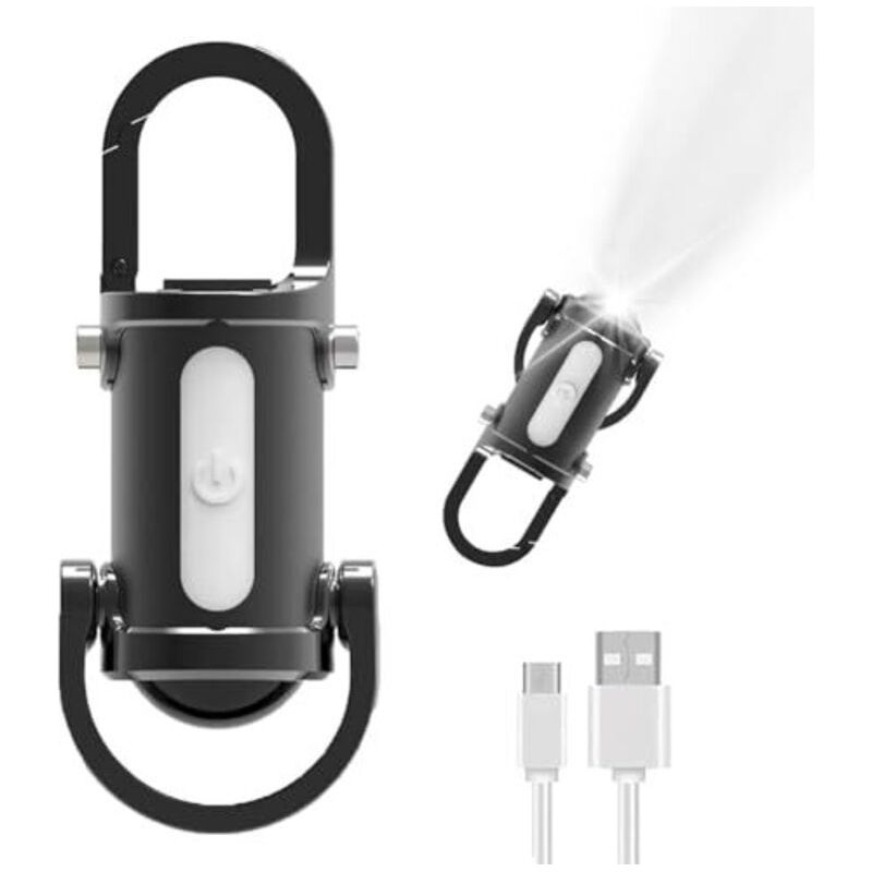 Mini-taschenlampe, Led-schlüsselanhänger, Wiederaufladbare Mini-led-taschenlampe, Usb-wiederaufladbarer Schlüsselanhänger, 7 Lichtmodi, Mit Powerbank-funktion, Ideal Für Wandern Und Notbeleuchtung [kl