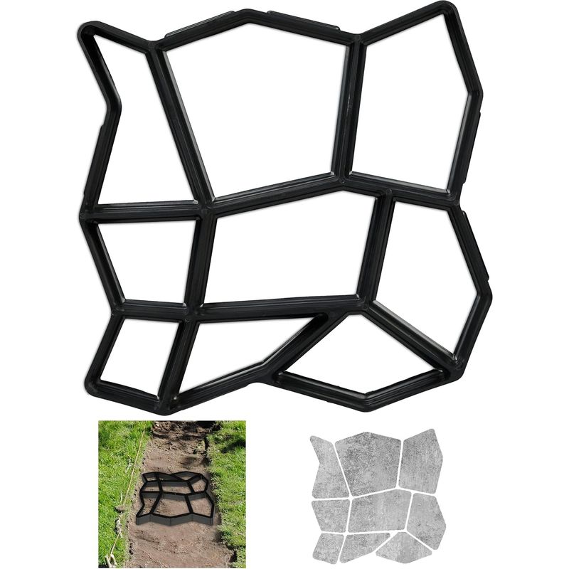 Betonform Zum Gießen Von Steinförmigen Trittplatten Für Die Individuelle Gartengestaltung.