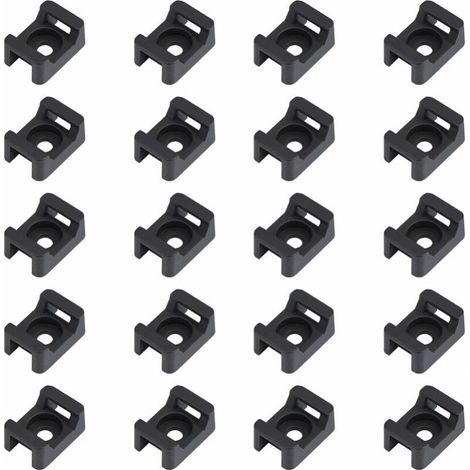 150 Stück Schwarze Kabelbinder, Sattelhalter 23mm X 16mm, Kabelbasis-halterung