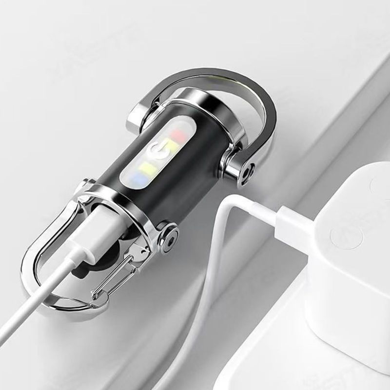 1 Stück Taschenlampe Schlüsselanhänger-lampe, Super Hell, Wasserdicht, Wiederaufladbar, Multifunktionaler Schlüsselanhänger Mit Taschenlampe Für Camping, Wandern Und Angeln 8,8x3,5x2,6 Cm