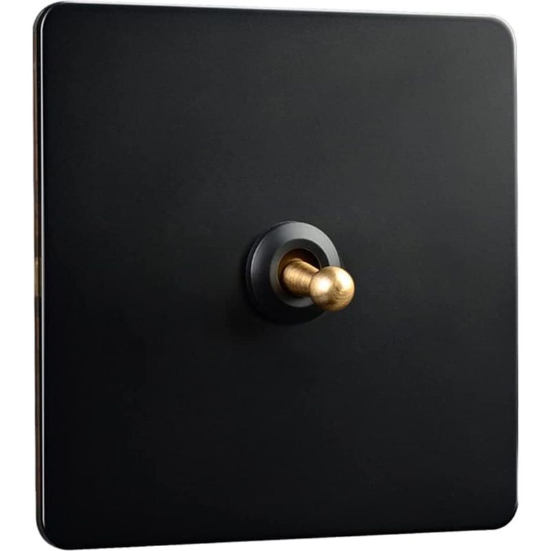 Antiker Kupfer-kippschalter, 1-4 Wege, 2 Positionen, Schwarz, Massivmessing, Schraubklemmen, 10 A, 110-240 V