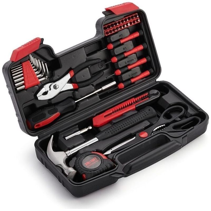 39-teiliges Werkzeugset, Tragbarer Werkzeugkoffer Mit Zange, Hammer Und Schraubendreher, Diy-set Geeignet Für Haushaltsreparaturen, Montage Und Wartung