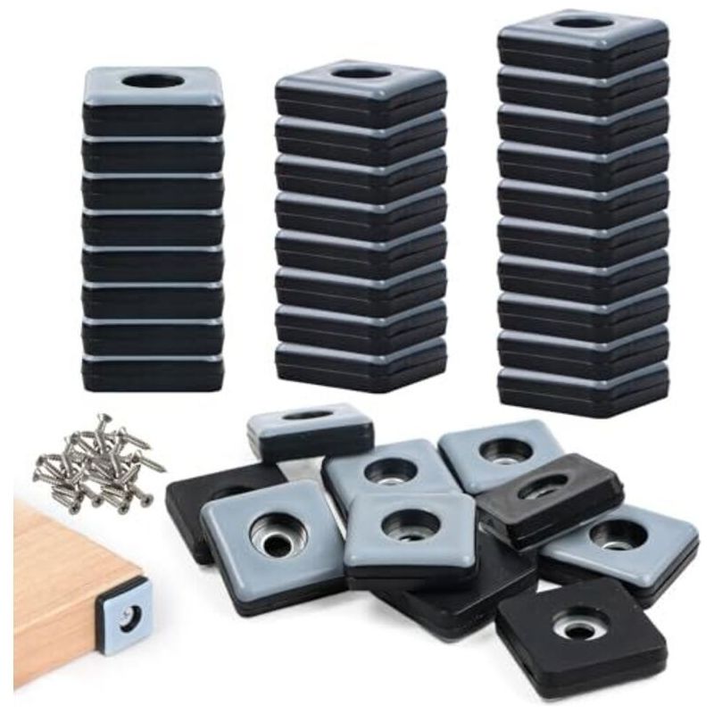 Schraubgleiter Aus Teflon, 36er Set. Teflon-gleiter Für Möbel Zum Anschrauben, 25 X 25 Mm (quadratisch), Mit Edelstahlschrauben. Gleiterset Für Möbel, Böden, Sessel, Tischbeine