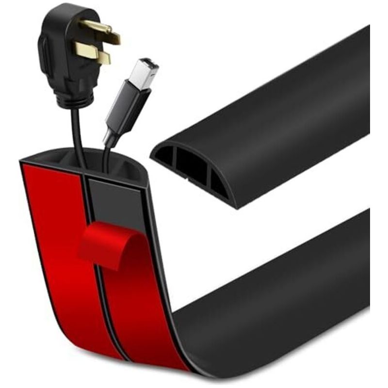 Klebekanal Für Kabel, Bodenkanal, Pvc-kabelabdeckung (6 M × 2 Cm, Schwarz)