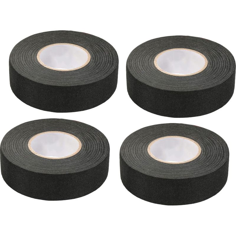 4 Stück Schwarzes Klebeband Auto (1,5 Cm X 15 M) - Autogewebeband, Hochtemperatur-klebeband, Schwarzes Widerstandsfähiges Klebeband, Stoffklebeband, Kabelbaum-band Für Autos