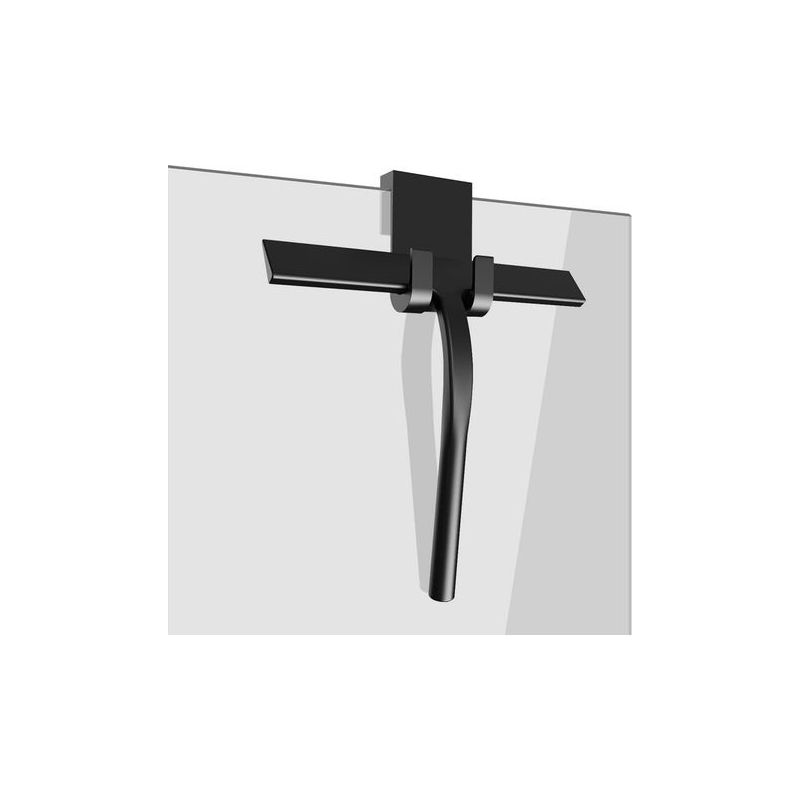 Duschrakel Aus Silikon Mit Edelstahlkern Für Dusche, Bad, Spiegel, Glasreinigung, Fliesen (schwarz, Klein)