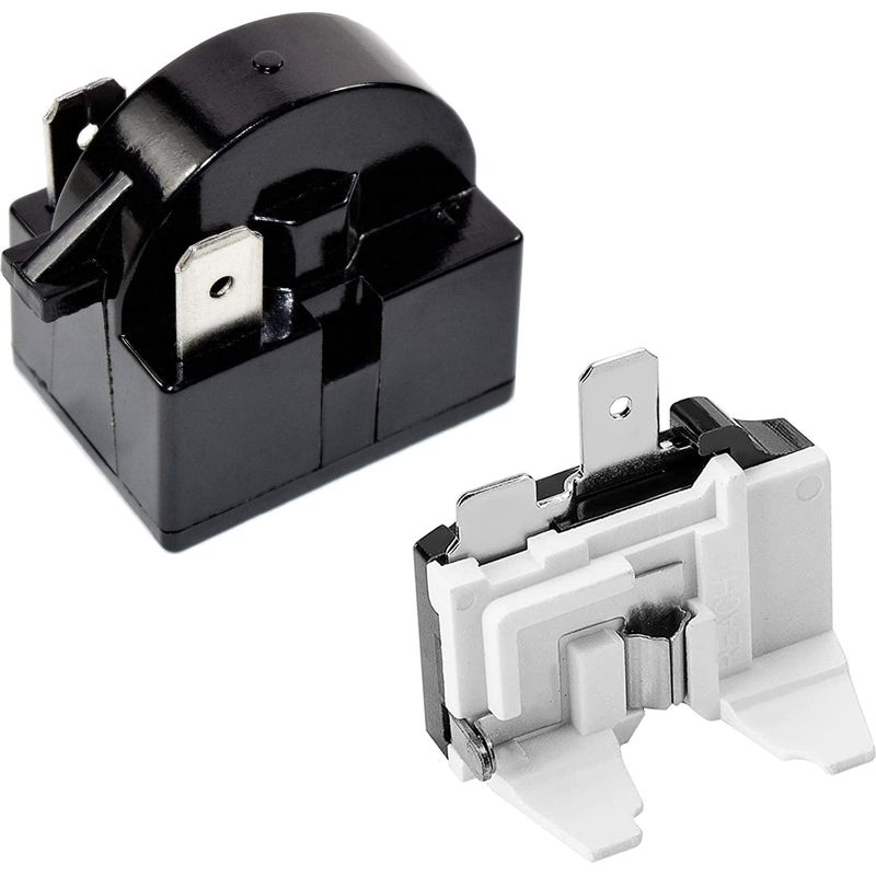 Greluma 1 Stück Startrelais Mit 2 Anschlüssen, 15 Ohm, Kühlschrank-startrelais Mit 1 Anschluss Und Überlastschutz Für Kühlschrank 1/6 Ps 125 W, Kompatibel Mit Dem Kompressor