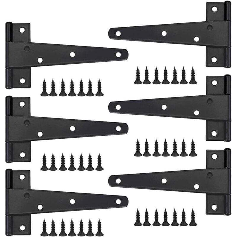 Scharnier Für Schwere Türen, 6 Stück – Verzinkter Kohlenstoffstahl – T-design Für 180° Öffnungswinkel – Tragkraft Bis Zu 60 Kg – Einfache Installation