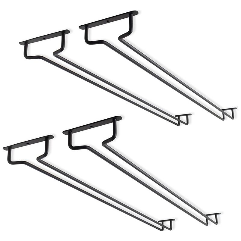 4er-set Halterungen Für Weingläser Unter Dem Schrank, 15,7 Zoll – Metallhalterung Für Weingläser – Weinhalteraufhängung – Für Minibar, Küchenlagerung – Schwarz