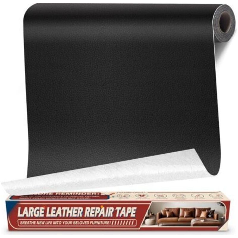 Selbstklebendes Leder-reparaturpflaster, 43x200cm Kunstleder-aufkleber Für Sofa, Reparatur-kit Für Kunstledermöbel, Autositze, Bürostühle, Bootssitze, Schwarz