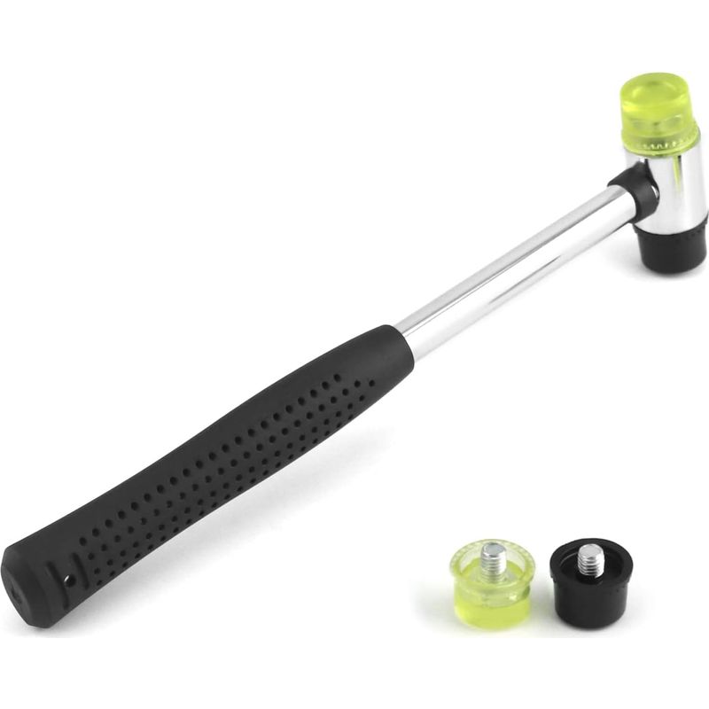 Maillet Aus Gummi, 25 Mm Nylon-kleiner Hammer Mit 2 Ersatzköpfen, Mit Rutschfestem Gummigriff Für Schmuck, Heimwerkerwerkzeuge, Lederhandwerk