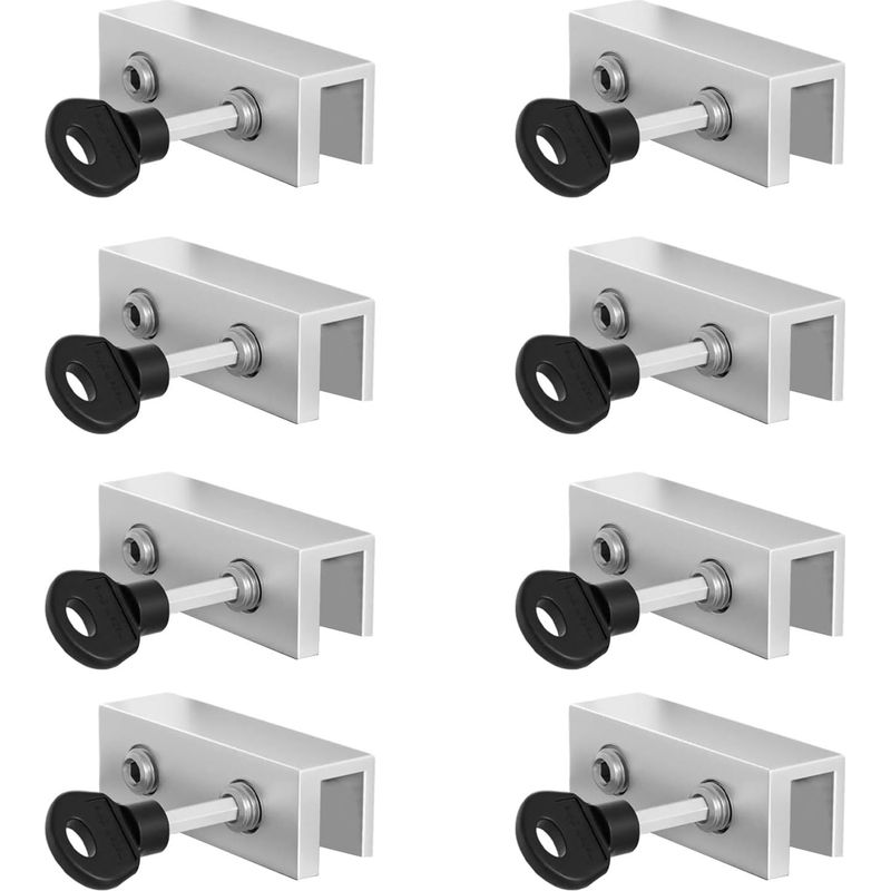 Schiebefenster-verriegelung Mit Vertikalen Und Horizontalen Schlüsseln - Einstellbares Sicherheitsverriegelungssystem - Langlebiger Fenstersicherheitsbegrenzer - Einstellbarer Fensterbegrenzer (silber