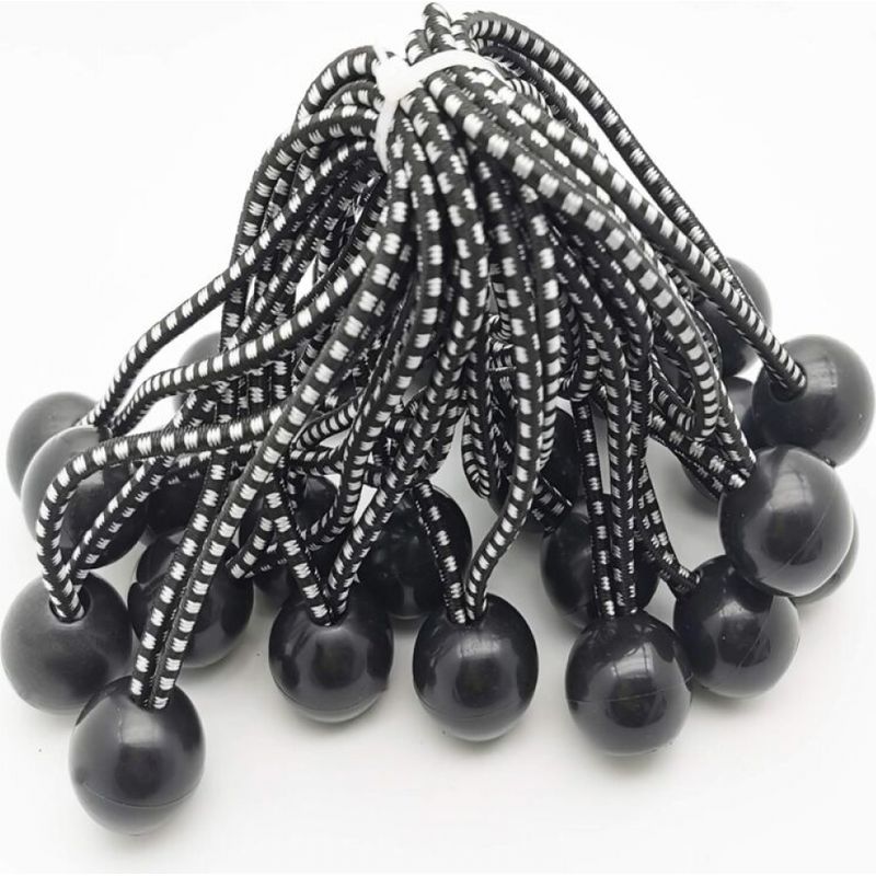 25er Set Professionelle Gummispanner Mit Kugel (schwarz, 150 Mm) Für Zelte, Planen, Plakate. Planenspanner, Elastischer Riemen, Planenhalterung, Gummiband Für Planen, Gummispanner
