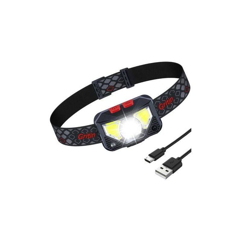 Wiederaufladbare Stirnlampe, 1500 Lumen Superhell, Leicht, Wasserdicht, Leistungsstarke Led-taschenlampe Mit Roter Anzeige, Bewegungssensor, 8 Lichtmodi, 25 Stunden Akkulaufzeit Für Laufen/camping