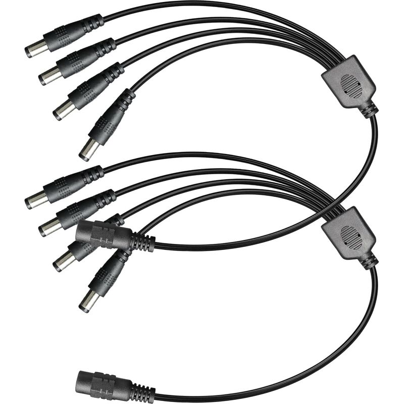 2er-set Dc-stromverteilerkabel, 1 Buchse Auf 4 Stecker, 5,5 Mm X 2,1 Mm, 1-auf-4-wege-dc-ausgang, Y-adapterkabel Für Überwachungskameras