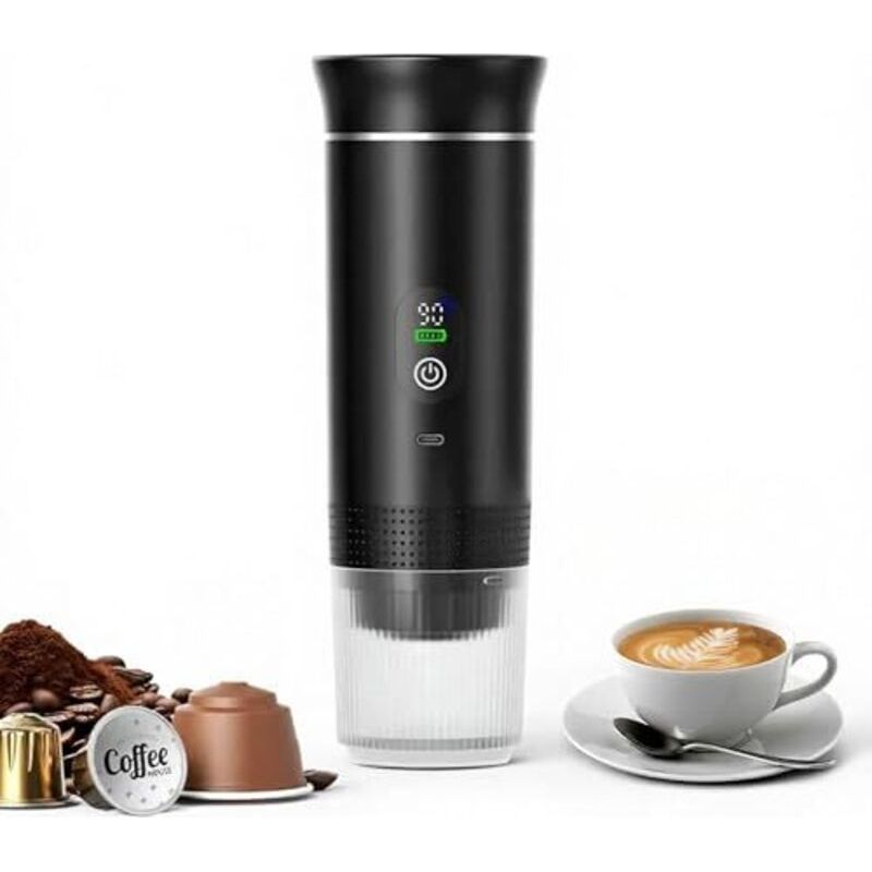 Tragbare Usb-c-schnellheiz-espressomaschine, Automatische 3-in-1-kaffeemaschine, Sehr Einfach Zu Bedienen, Ideal Für Reisen, Büro Und Camping (pro 80 Ml Led)