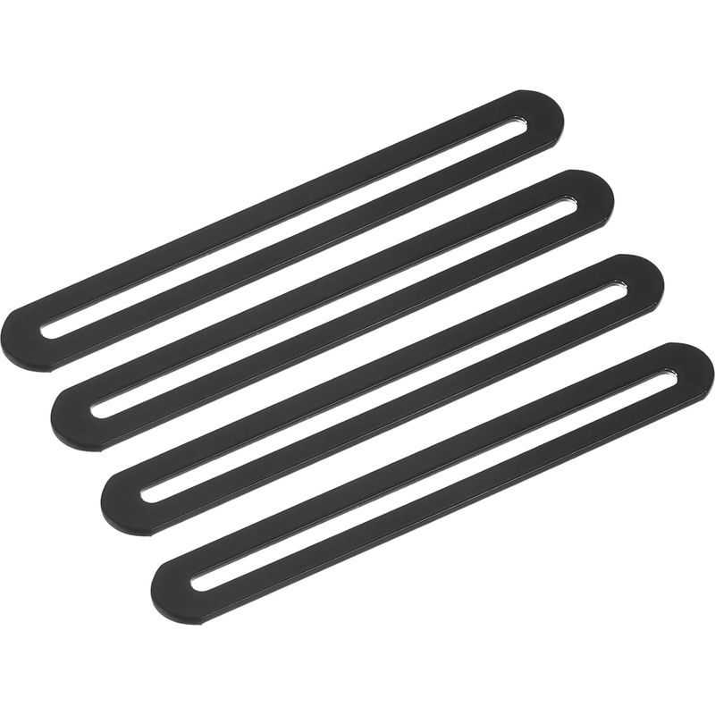 4 Gerade, Dicke Edelstahl-halterungen (155 X 19 Mm) Für Feste Möbelregale (schwarz)