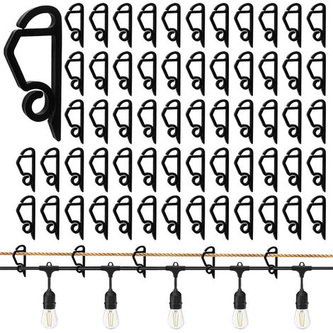 Set Mit 100 Dachrinnenhaken Zum Aufhängen Von Weihnachtslichterketten, Für Innen Und Außen, Universell (schwarz)