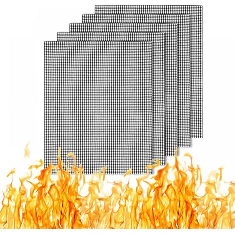5er-set Antihaft-kochmatten Aus Mesh, Wiederverwendbar Und Langlebig, Für Holzkohle- Und Gasgrills, Schwarz