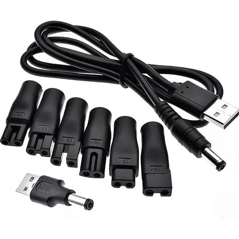 Usb-stromkabel 5 V Kompatibel, Usb Für Elektrische Rasierer, Rasierlader-kit, Universelles 5v-rasierer-ladegerät-kit, Netzkabel Mit 6 Steckertypen