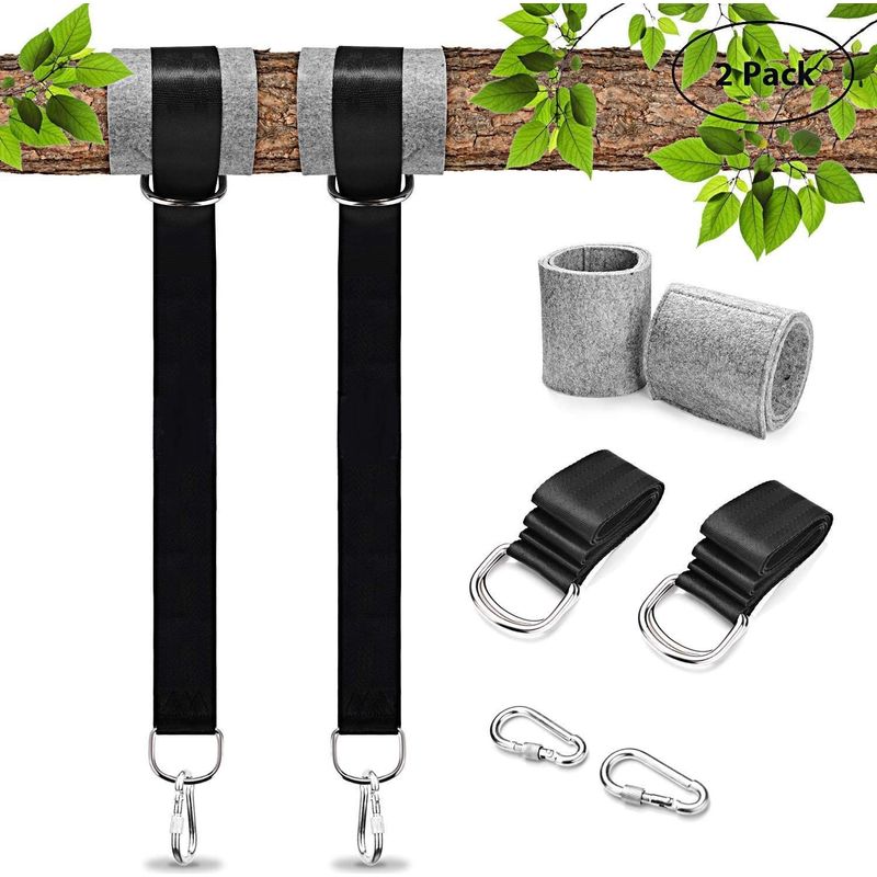 Hängematte-gurt Mit Haken, 150 Cm Aufhängeriemen Für Baum-hängematte Mit D-ring Und Extra Dickem Kissen Für Garten-hängematte Und Gartenschaukel