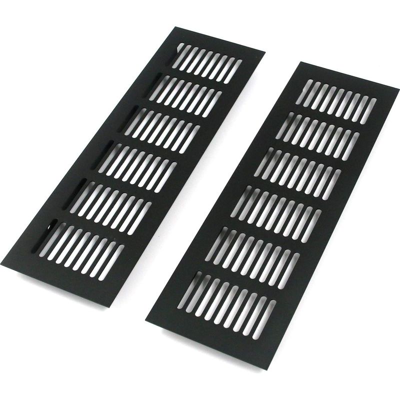 2er Set Aluminium-lüftungsgitter, Rechteckiges Belüftungsgitter Aus Legierung, Externes Lüftungsgitter Für Die Ventilation, Schwarz, 250 X 80 Mm