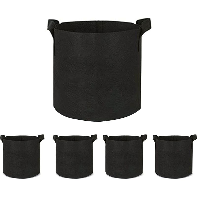 Gartensack, Tragbar, 30x25/35x30 Cm, 5er-pack, Schwarz