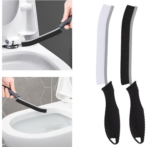Toilettenbürste Wc - Reinigungsbürsten Mit Harten Borsten, Wandmontierte Fugenbürste Für Fliesen, Reinigungswerkzeug Für Küchenspülen Und Badewannen (2 Stück, Schwarz)