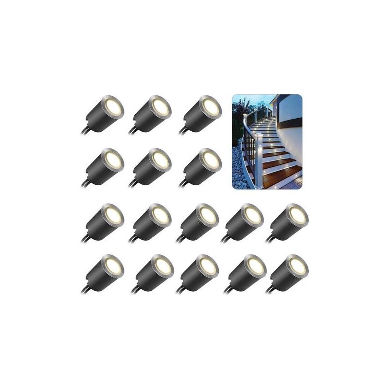 16er Led-stehlampe Aus Edelstahl Für Den Außenbereich, Gartenbeleuchtung, Hotel- Und Villenlandschaftslicht, Ip67 Wasserdicht, Ø 32mm, Einbaubarer Außenspot Für Holzterrassen, Pool, Gartentreppen Und