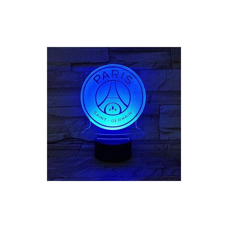 Led-nachtlicht Fc Paris Saint-germain Fußballclub 3d-illusion Für Kinder, Ligue 1 Fußball-logo Psg Nachtlampe Tischlampe @ 1