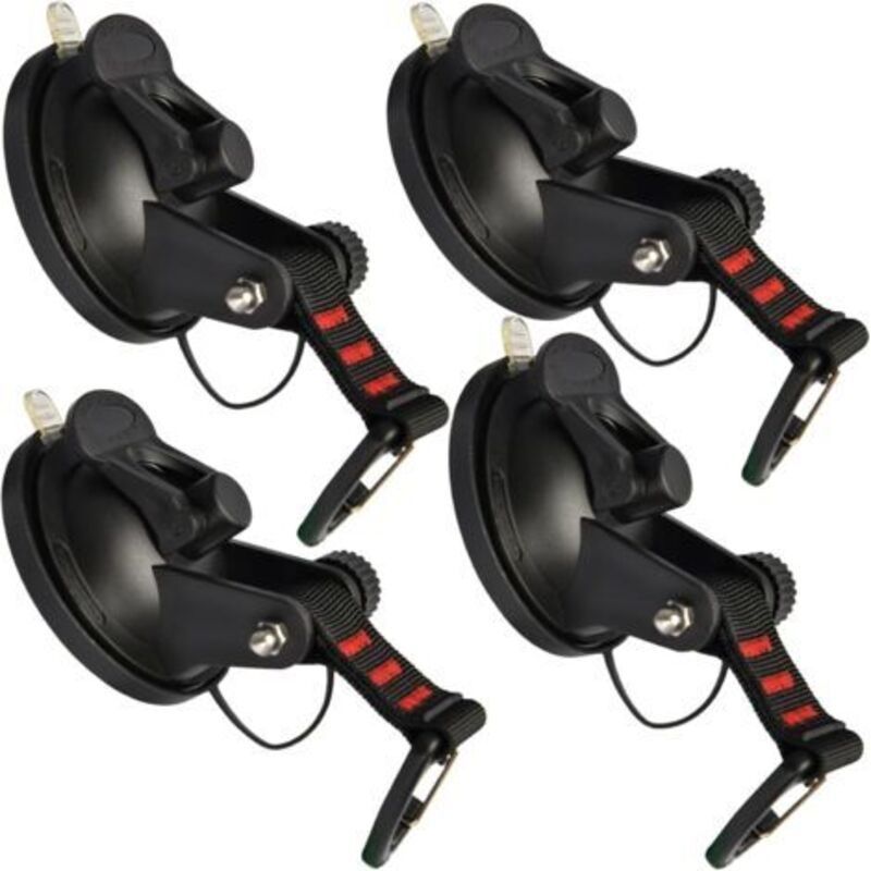 4-teiliges Saugnapf-anker-set Mit Befestigungshaken Für Zurrösen – Robuster Saugnapfanker, Saugnapfbefestigungshaken Für Vordach, Saugnapfzubehör Zur Gepäckbefestigung Und Auto-spanngurte