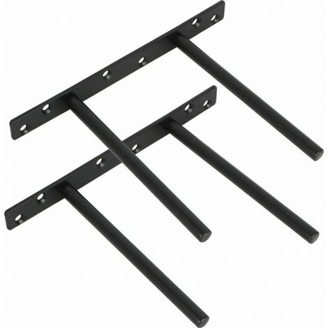 Cyslmuk – 2er-pack Unsichtbare Wandhalterungen Aus Metall Für Schwebende Holzregale – Schwarz Edelstahl – Maximale Tragkraft 20 Kg – Diskrete Montage