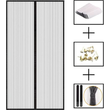 Magnetisches Fliegengitter Für Türen, Selbstklebend Aus Ultrafeinem Maschengewebe Mit Magneten, Automatischer Verschluss, Werkzeuglose Einfache Installation Ohne Bohren, Anti-mücken-vorhang, 90x210 Cm
