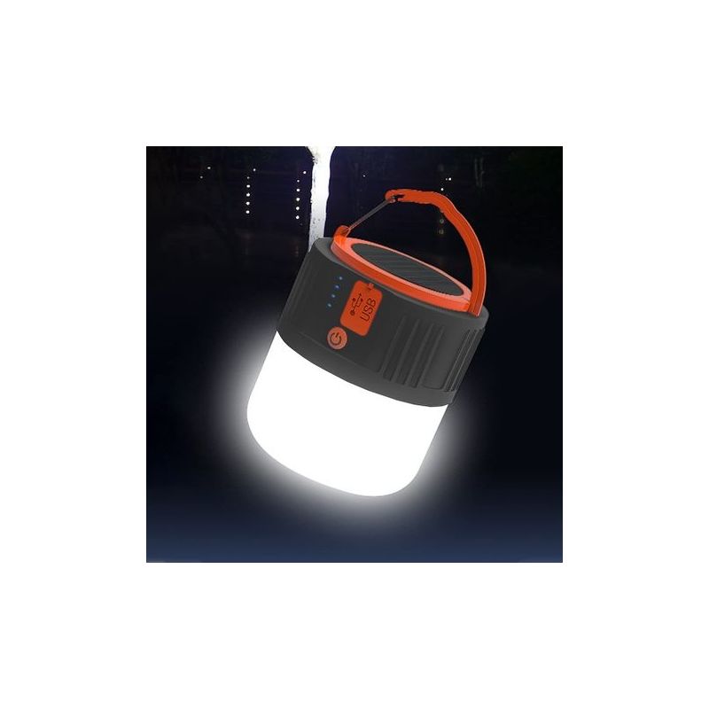 Wiederaufladbare Solare Campingtaschenlampe, Zeltleuchte, Notstromversorgung, 5 Lichtmodi (schwarz)