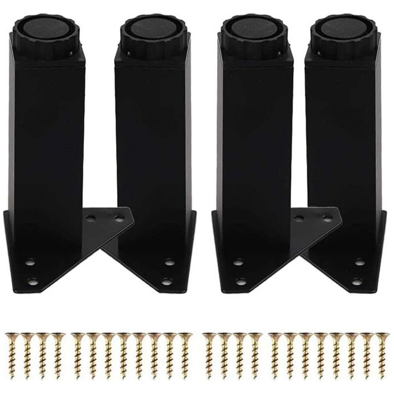 4 Stück Verstellbare Möbelfüße, 20 Cm Hohe Metall-möbelfüße Für Sofas, Tischbeine Für Couchtische, Tv-schränke Und Schränke (20 Cm/7,87 Zoll, Schwarz)