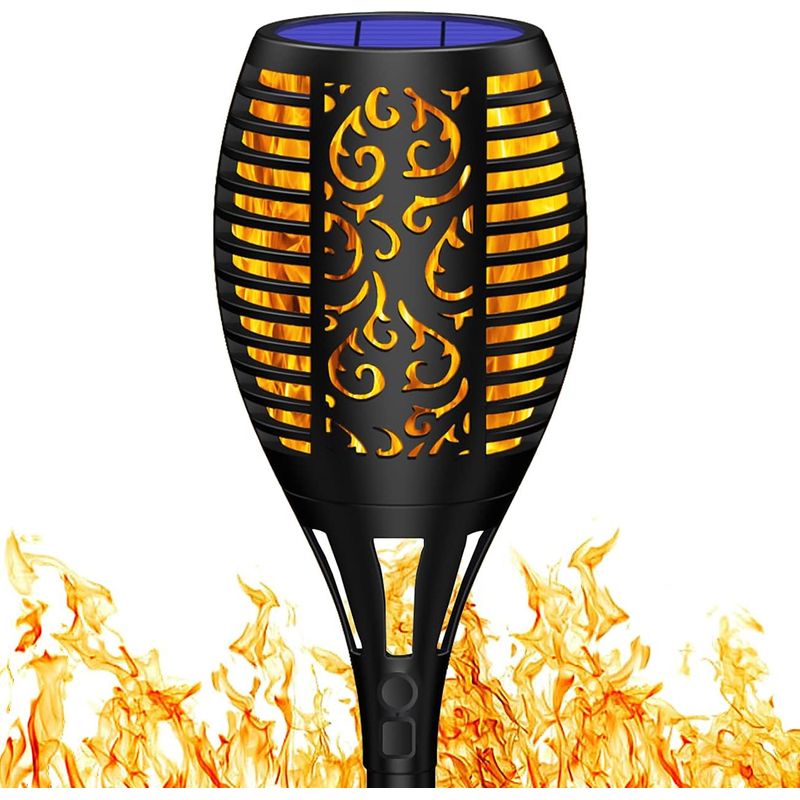 Solarfackel-gartenleuchte, Wasserdichte Solar-flammenlichter Für Außen Mit Usb-ladung, Dekorative Solarflammengartenbeleuchtung Für Garten Und Wege (1er-pack)
