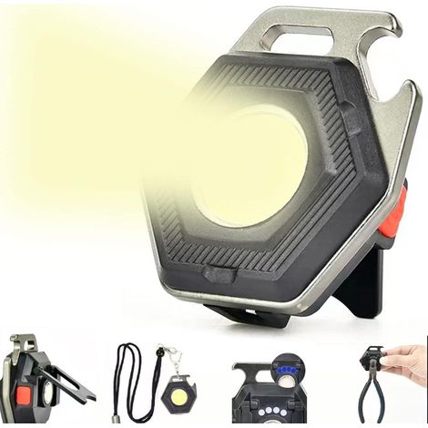 Wiederaufladbare Led-mini-taschenlampe Mit Flaschenöffner Und Magnetfuß, 500 Mah, Superhell, Tragbar Für Reparaturen, Notfälle, Hundespaziergänge Und Outdoor-camping [energieeffizienzklasse A+++]