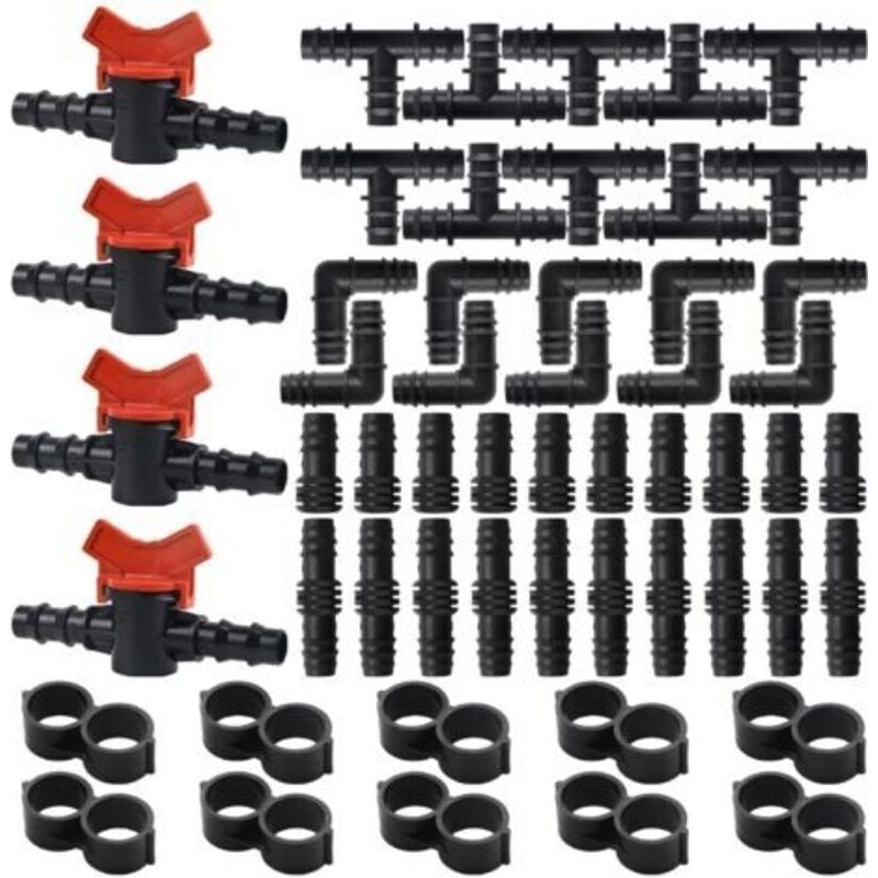 54-teiliges Set Mit Bewässerungsanschlüssen Für 16-mm-schläuche, Schlauchverbinder Für Bewässerungssysteme In Gärten Und Landwirtschaftlichen Bewässerungsanlagen