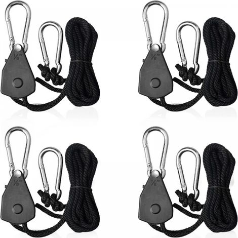 4 Stück Verstellbare Ratschengurte Mit Haken, 1/8-spanner, Segeltuch-sonnenschutz-gurt, Ratschenseil Für Lampen Oder Pflanzen