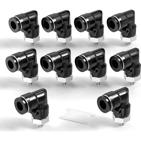 Gewinkelter Steckverbinder, 4 Mm Außendurchmesser Rohr X M5-gewinde, Push-to-connect Pl4-m5 (10er-pack)
