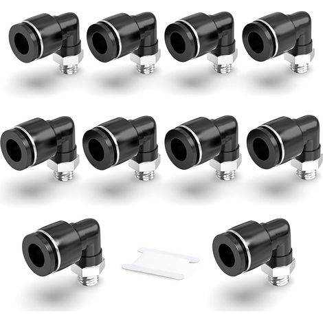 Männlicher Winkelanschluss 6mm Außendurchmesser Rohr X M6 Gewinde 90° Push-to-connect Anschlüsse Pl6-m6 (10er Pack)