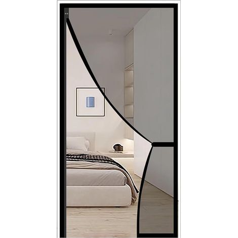 Magnetvorhang Mit Automatischer Schließfunktion, Seitliche Öffnung, Schwarz (100 X 220 Cm)