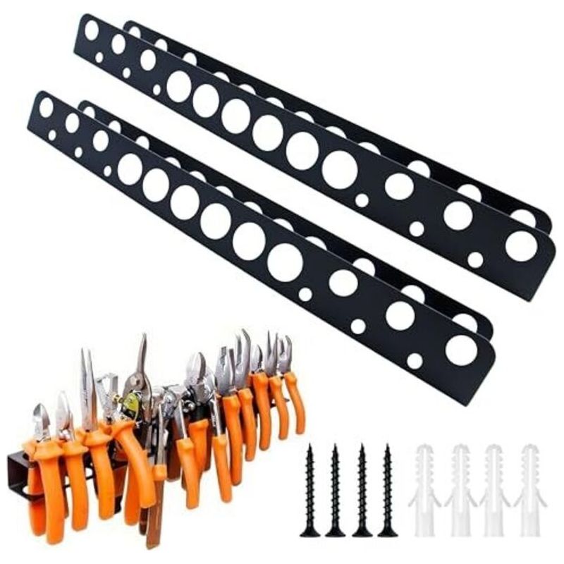 2er-set Wandhalterungen Für Zangen, 40 Cm Lange Wandbefestigung Mit Schrauben Und Dübeln, Halterung Für Schraubendreher, Wandregal Für Zangen, Ideal Für Garage, Werkstatt Und
