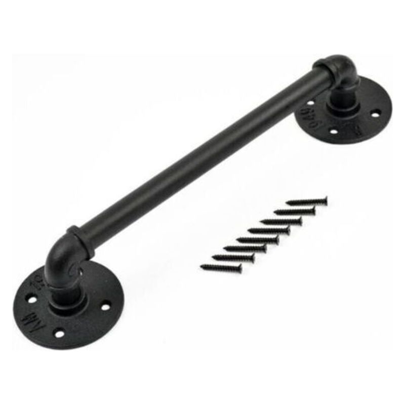 Handlauf Aus Schmiedeeisen Für Treppen, 30 Cm – Rohr Mit 3 Cm Durchmesser – Wandhalterung Bis 200 Kg – Einfache Installation Für Innen- Und Außenbereich