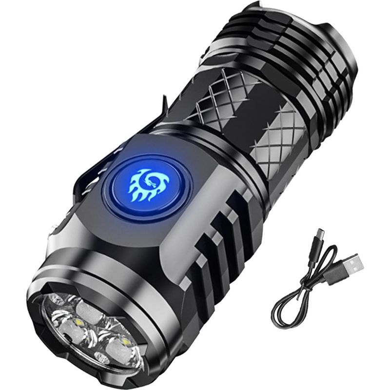 Mini-taschenlampe Monster Mit Drei Augen, Superhelle Taschenlampe, Wiederaufladbare Led-taschenlampe, Tragbare Taschenlampe