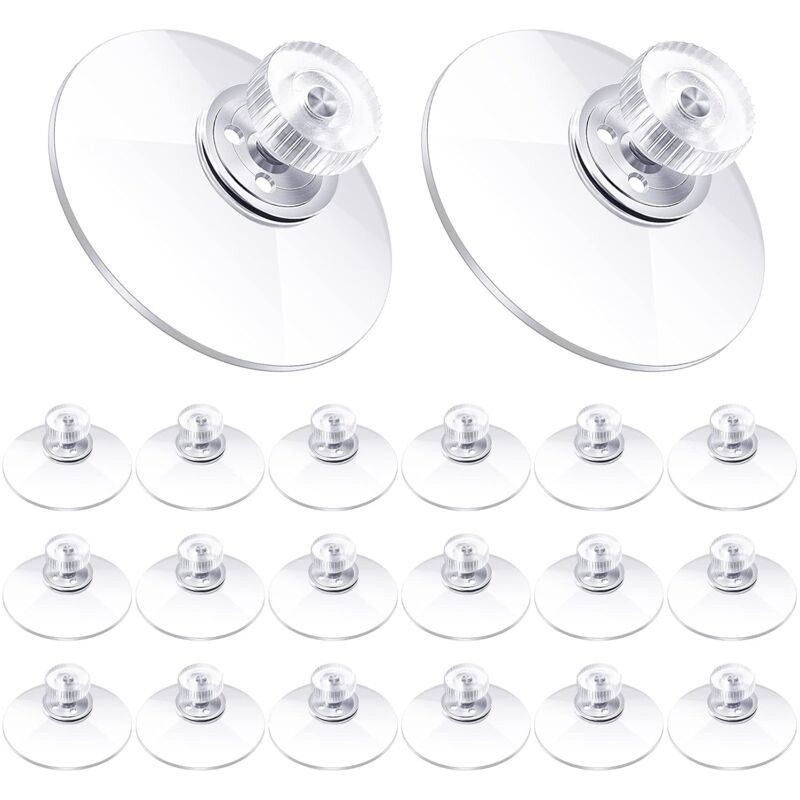 Kunststoff-saugnäpfe 40 Mm, Transparente Pvc-saugnäpfe Mit Starkem Klebe-halter Und Schraube Für Auto-sonnenschutz, Glas, Fenster, Badezimmer (20 Stück)