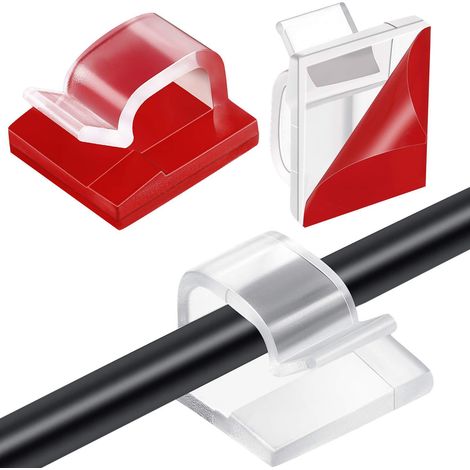Set Mit 60 Selbstklebenden Kabelclips, Transparente Kunststoff-kabelorganisatoren