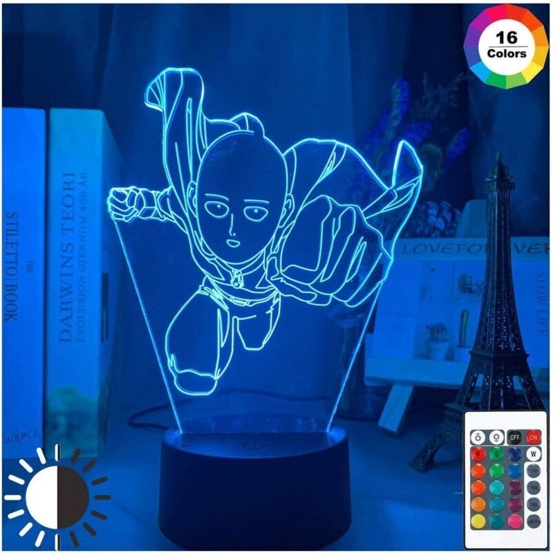 One Punch Man Saitama Figur Led Nachtlicht Lampe Zur Hausdekoration, Coole Manga-shop-dekoration Ideen, 3d Tischlampe