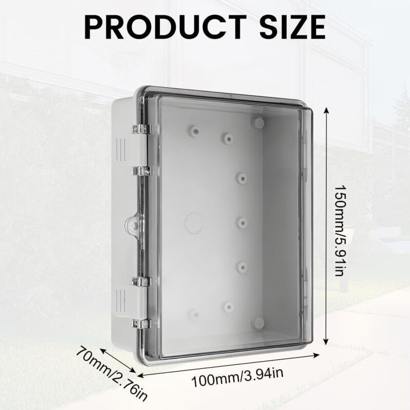 Elektrische Abzweigdose Ip65, 150x100x70 Mm Wasserdichte Anschlussdose Mit Transparenter Pc-abdeckung, Abs Wasserdichte Abzweigdose Für Den Außeneinsatz